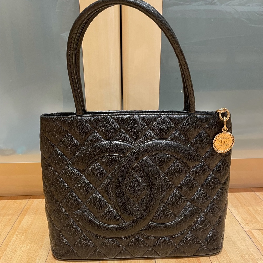Chanel Black Caviar Medallion Tote GHW